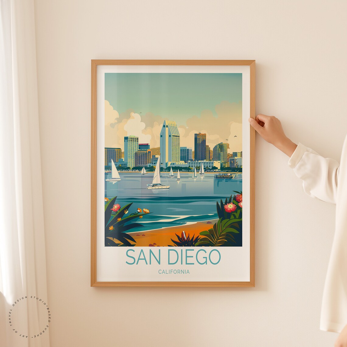 San Diego California Travel Print California Wall Art San Diego Custom Travel Poster Birthday Gift Personalised Gifts - Image 2