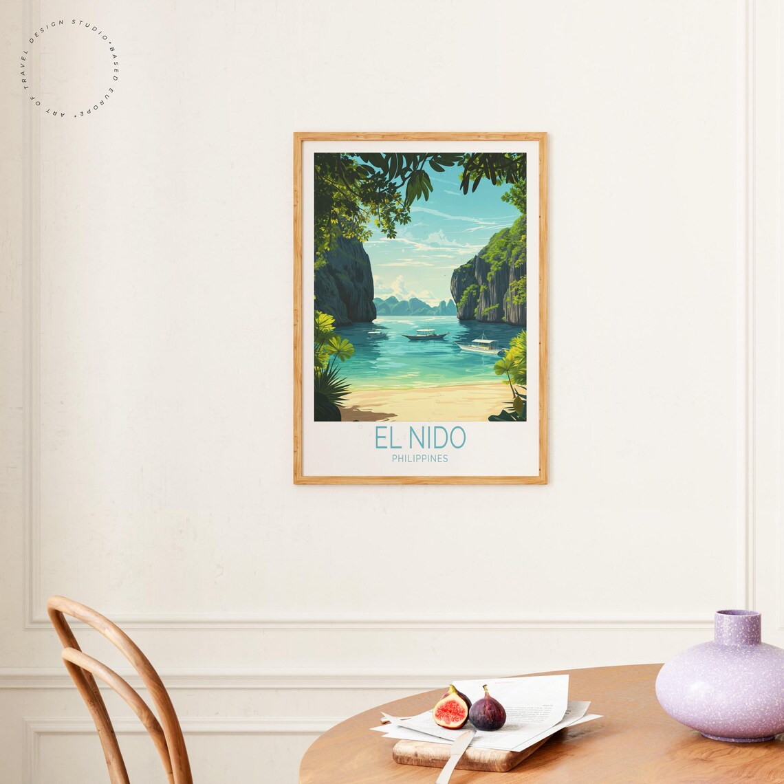El Nido Philippines Island Boats Limestone Cliffs Travel Poster - Image 4