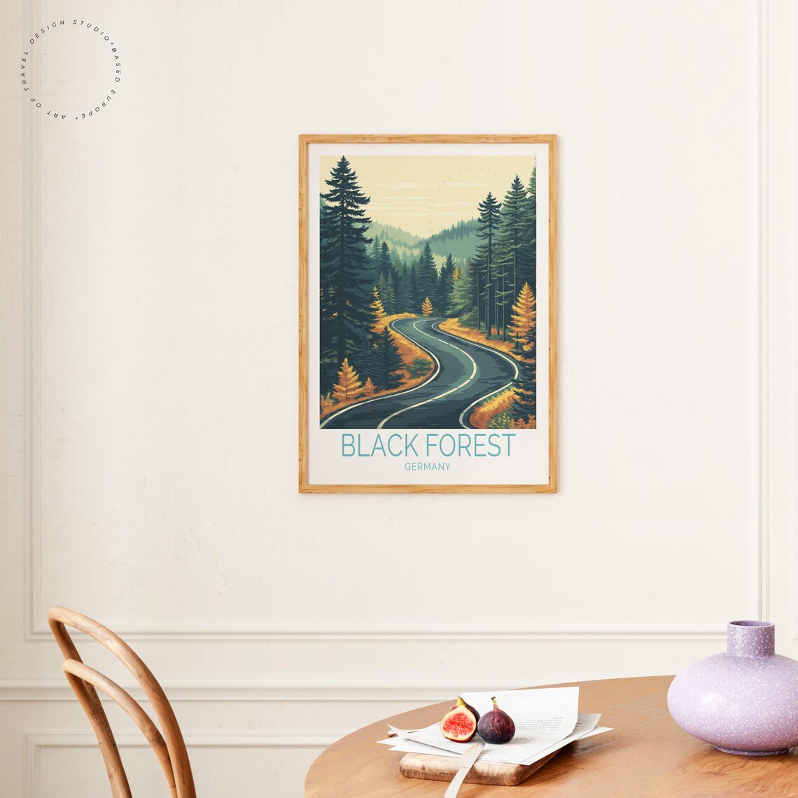 Black Forest Germany Curvy Forest Road Golden Pines Travel Poster - Image 4