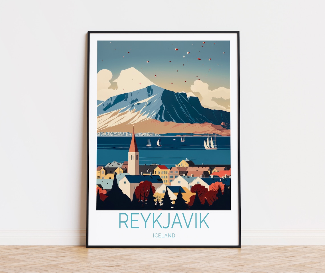 Reykjavk Iceland Wall Art Birthday Gifts Poster