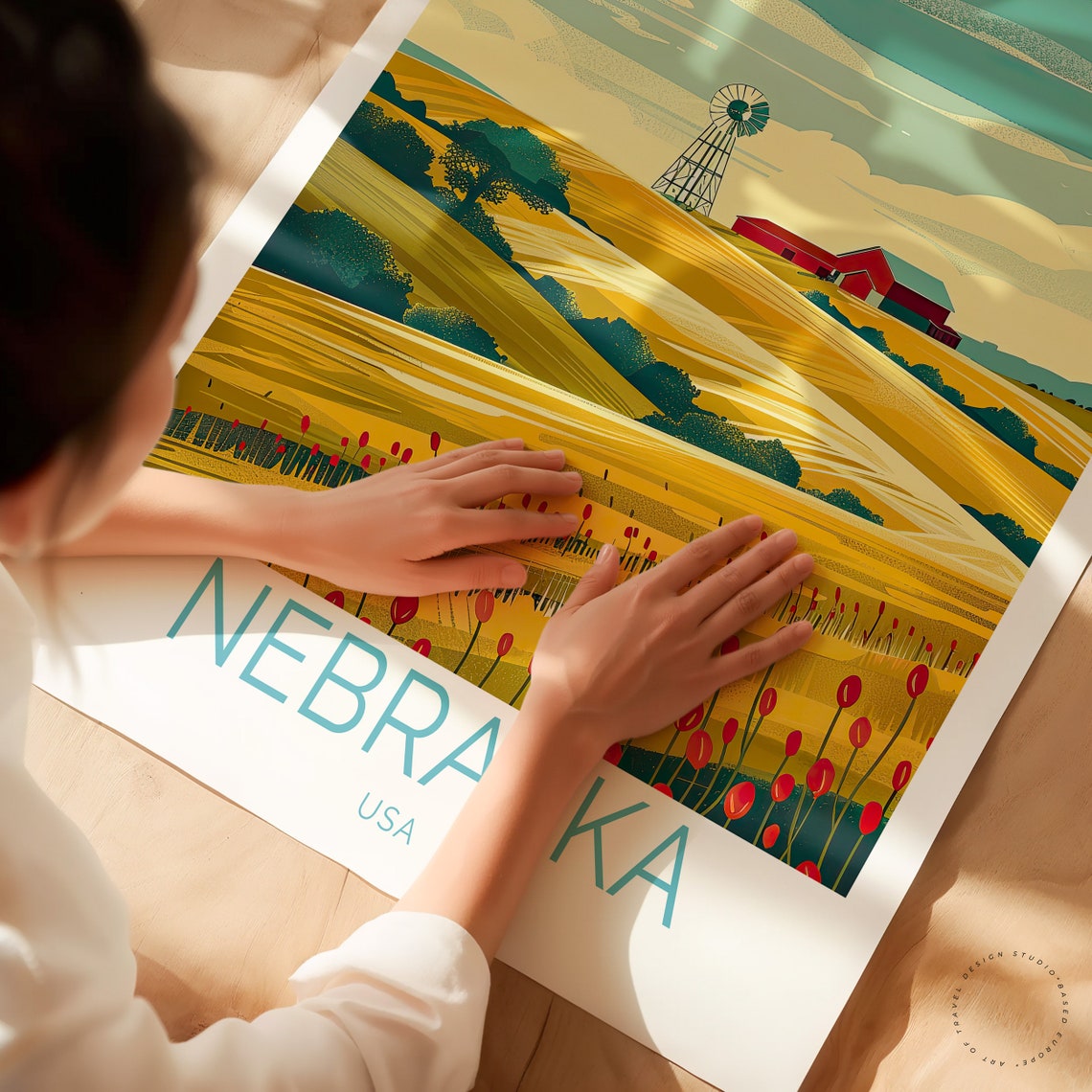 Nebraska Travel Poster Usa Nebraska Wall Art Usa Custom Travel Poster Home Decor Birthday Gifts Personalised Gifts - Image 2