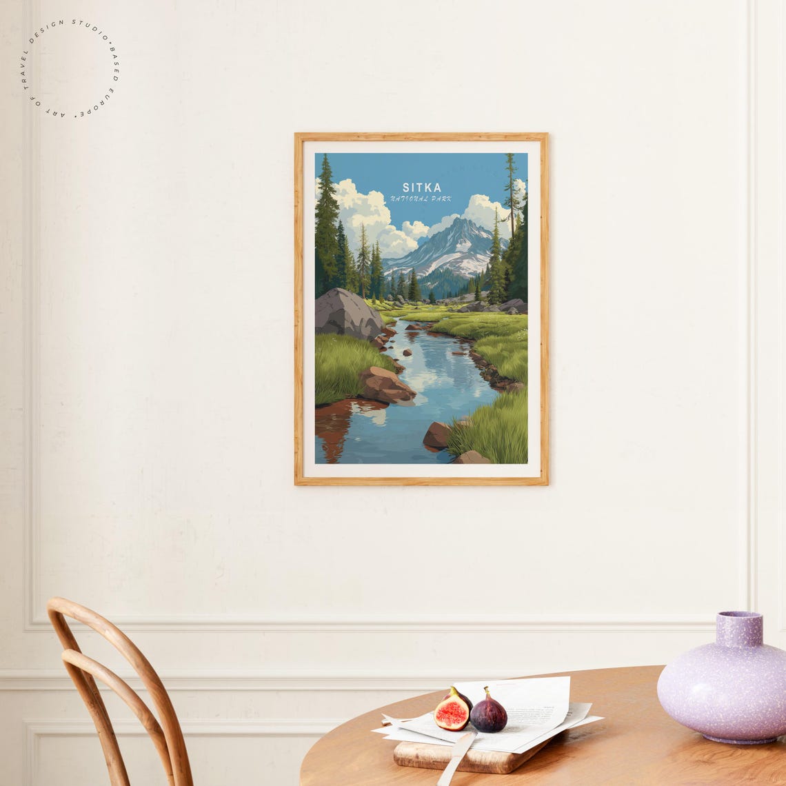 Sitka National Park Alaska Mountain Stream Meadow Vintage Poster - Image 4
