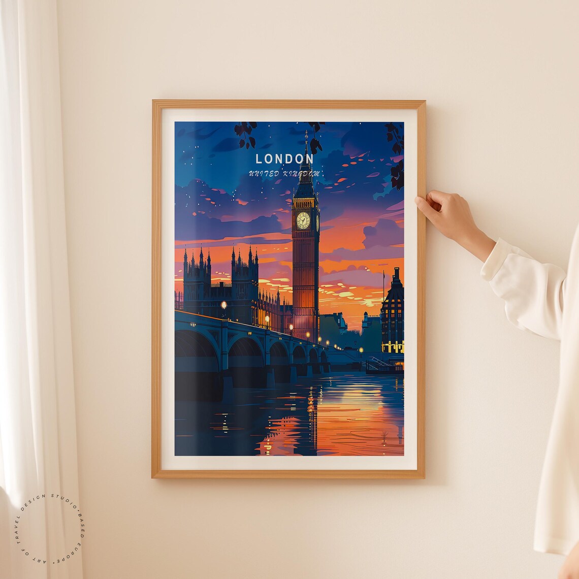 London United Kingdom Travel Poster, England City - Image 2