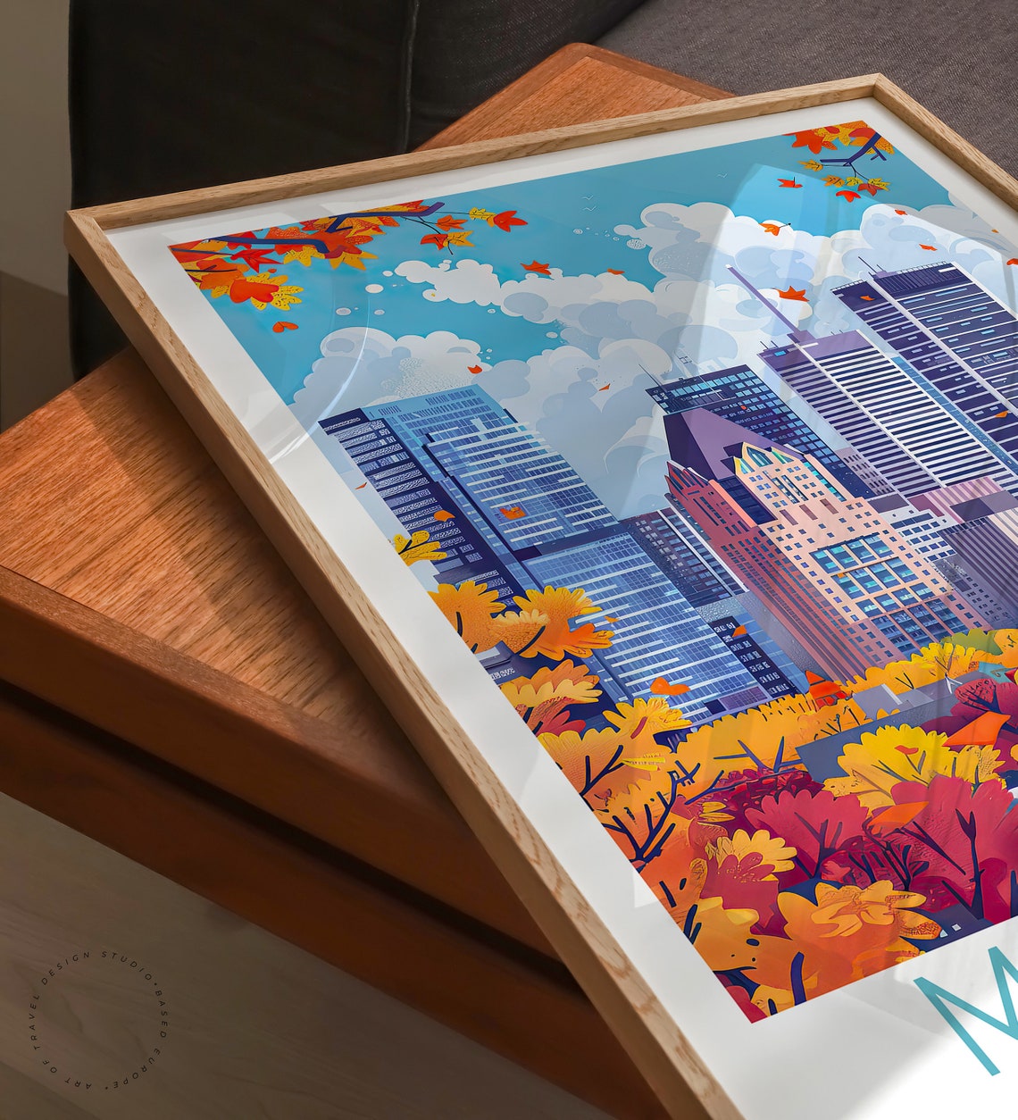 Montreal Canada Autumn Skyline Fall Foliage Downtown City Wall Art - Image 3