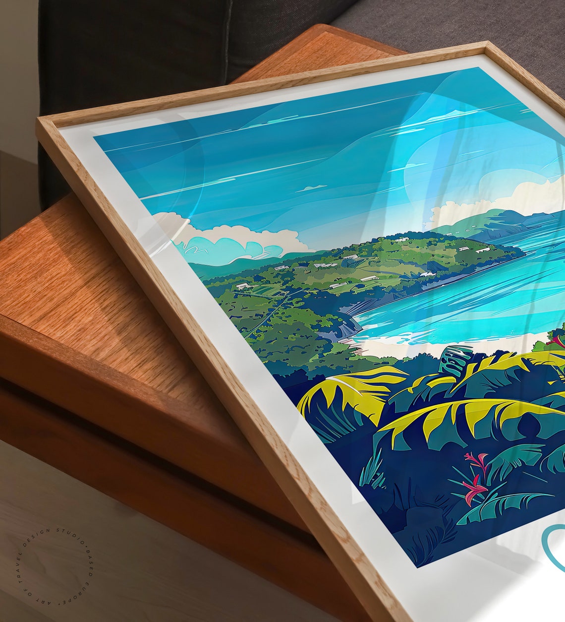 Grenada Caribbean Turquoise Bay Tropical Coast Overlook Poster - Image 3