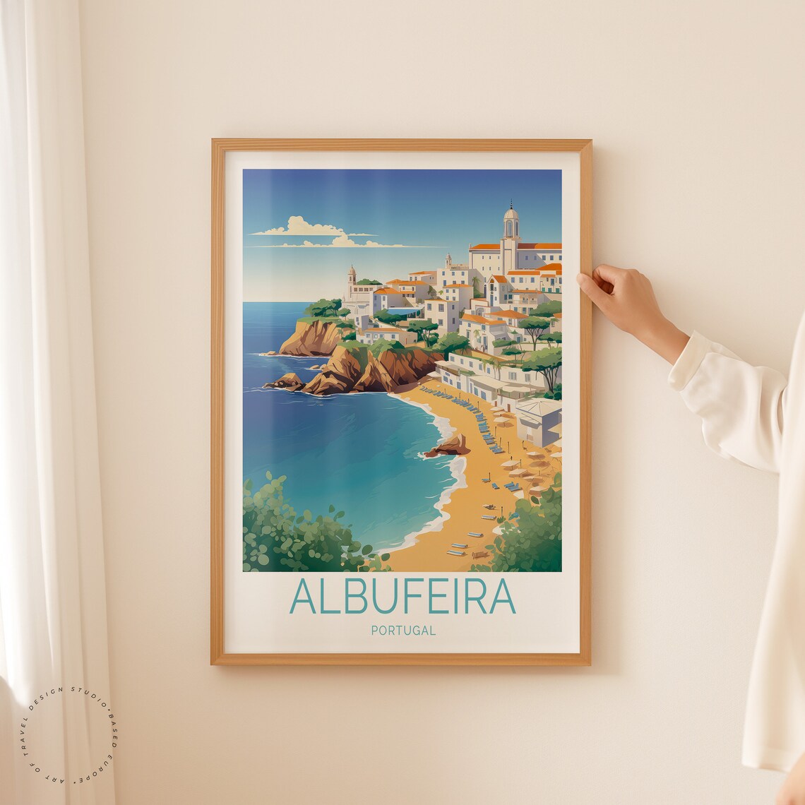 Albufeira Portugal Travel Poster, City Wall Art - Image 2