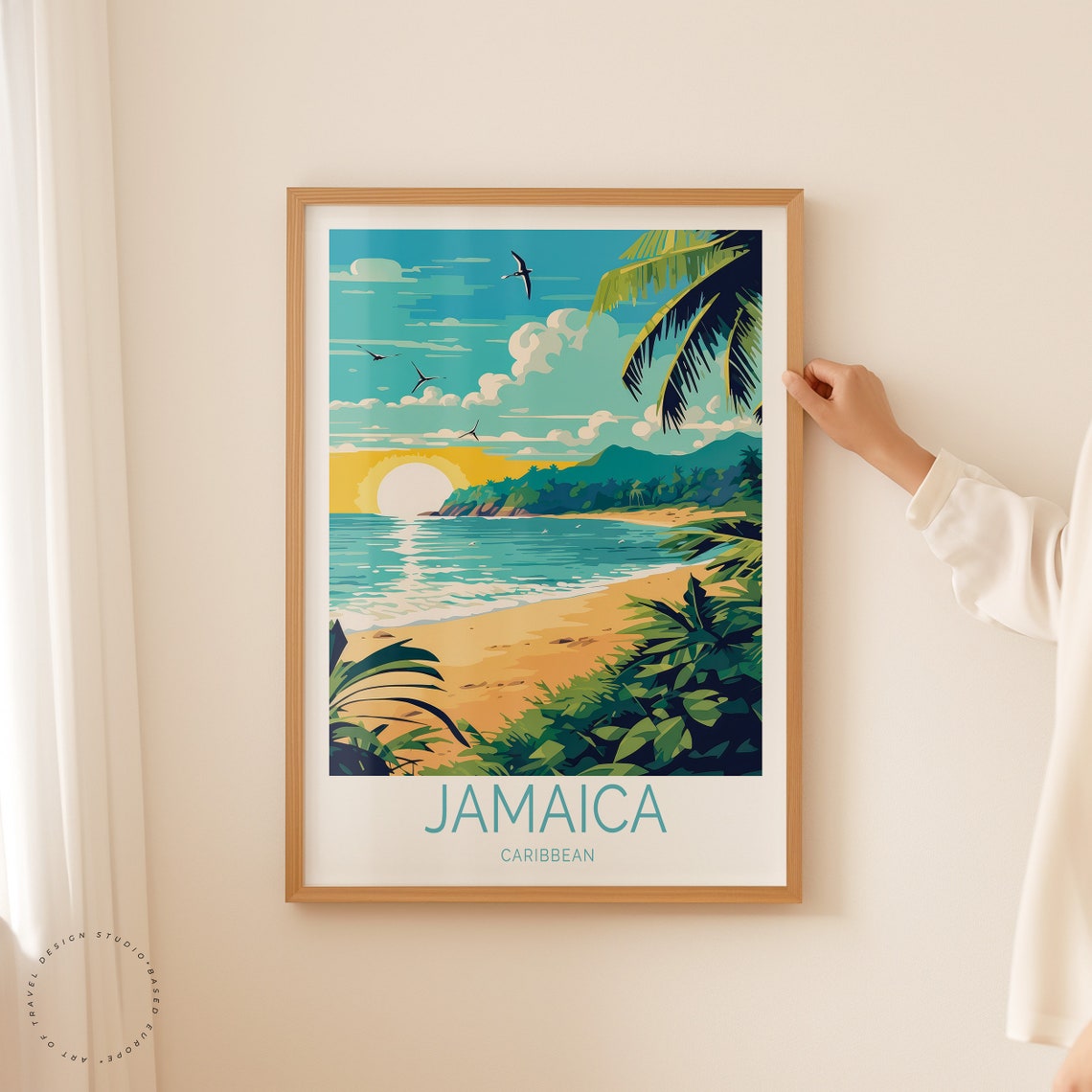 Jamaica Caribbean Travel Poster Jamaica Wall Art Travel Poster Caribbean Wall Decor Birthday Gifts Anniversary Print - Image 2
