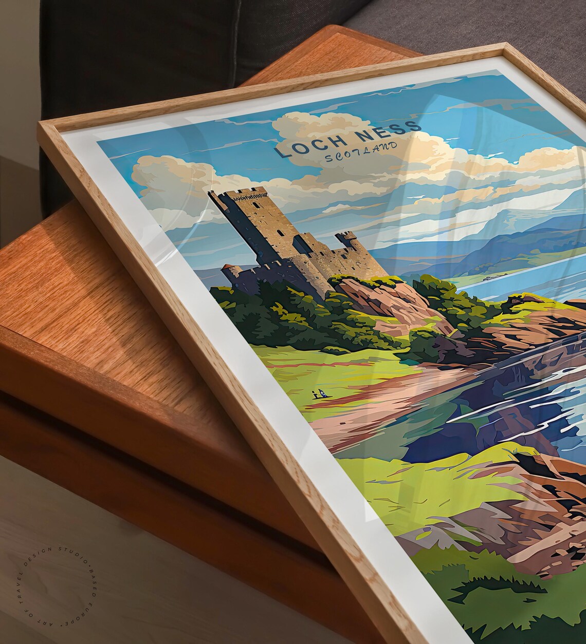 Loch Ness Scotland Castle Ruins Still Blue Loch Travel Poster - Image 3