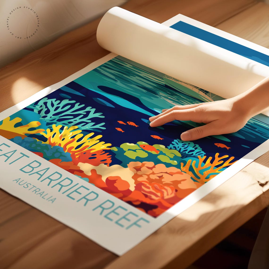 Great Barrier Reef Australia Coral Reef Dive Boat Travel Poster - Image 2