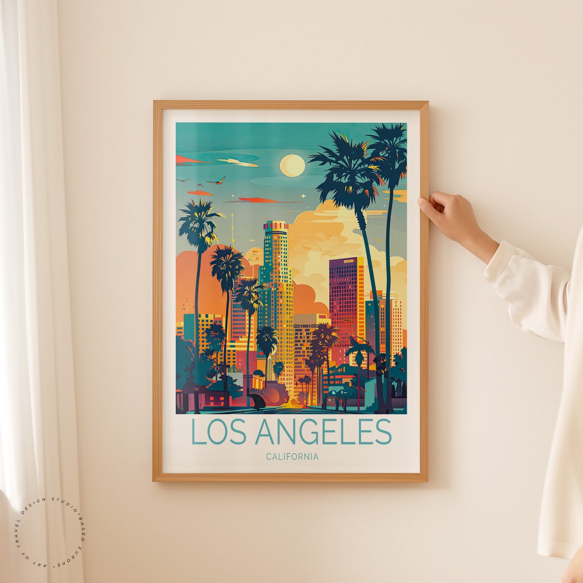 Los Angeles California Travel Poster California Wall Art California Sunset Poster Los Angeles Cityscapes Print Birthday Gifts - Image 2
