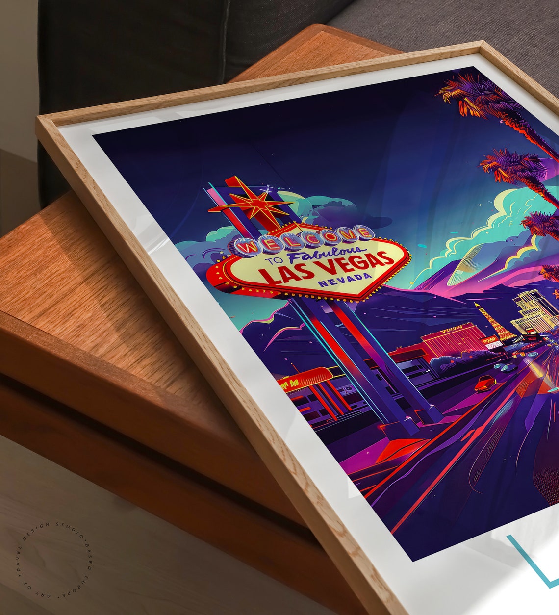 Las Vegas Travel Poster Vegas Nevada Wall Art Las Vegas Travel Wall Decor Vegas Bachelor Gifts Anniversary Print - Image 3