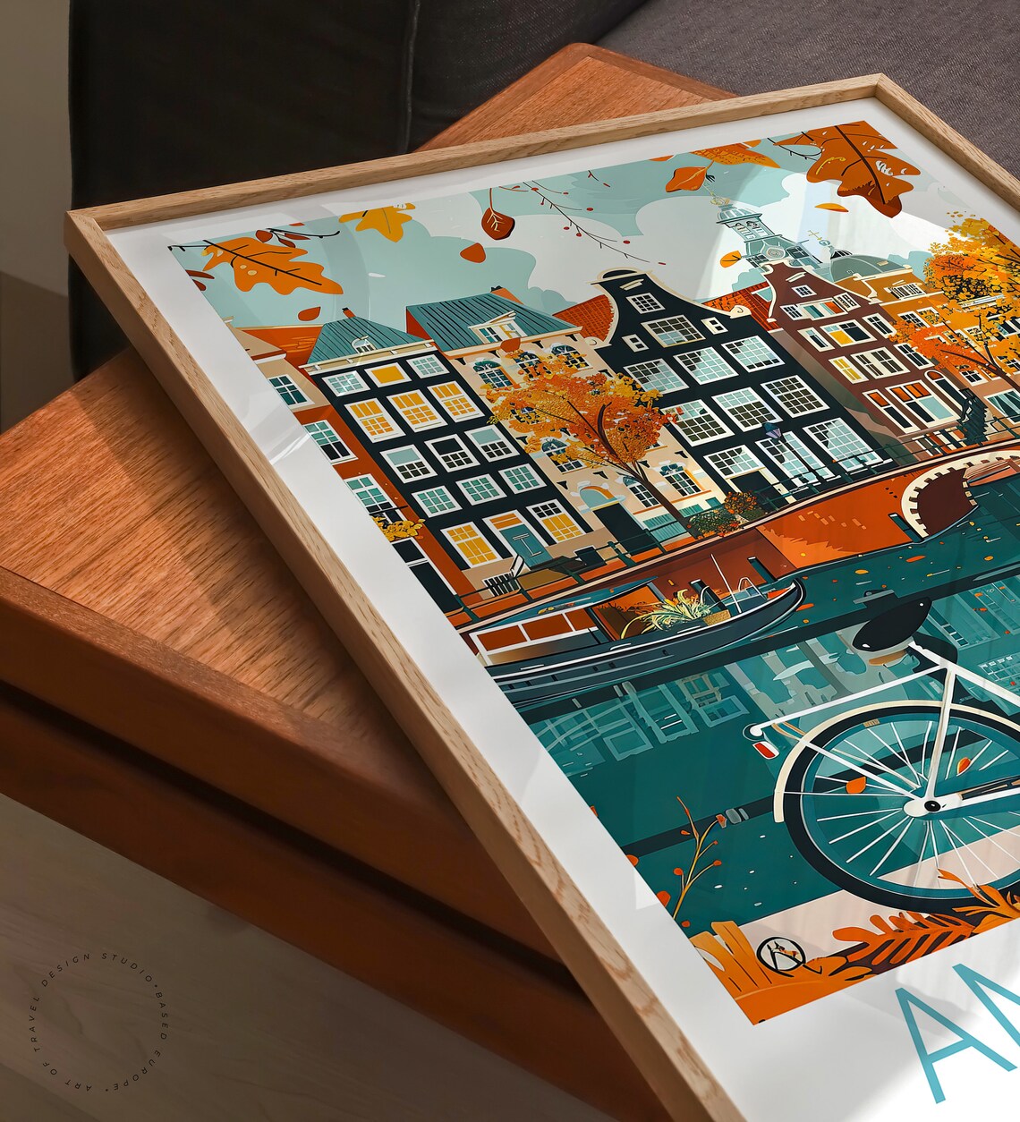 Amsterdam Netherlands Travel Poster, City Print - Image 3