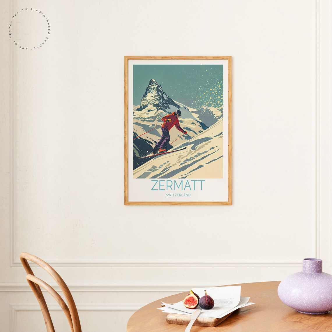 Zermatt Travel Poster, Switzerland Winter Scene - Image 2