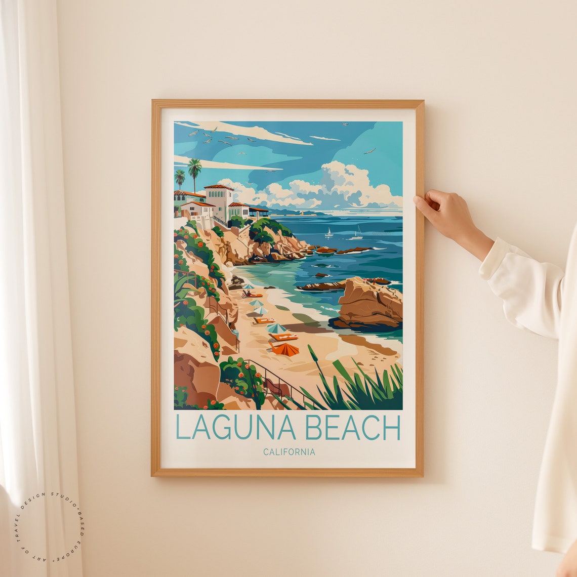 Laguna Beach California Cliff Villas Beach Cove Coast Wall Art - Image 2