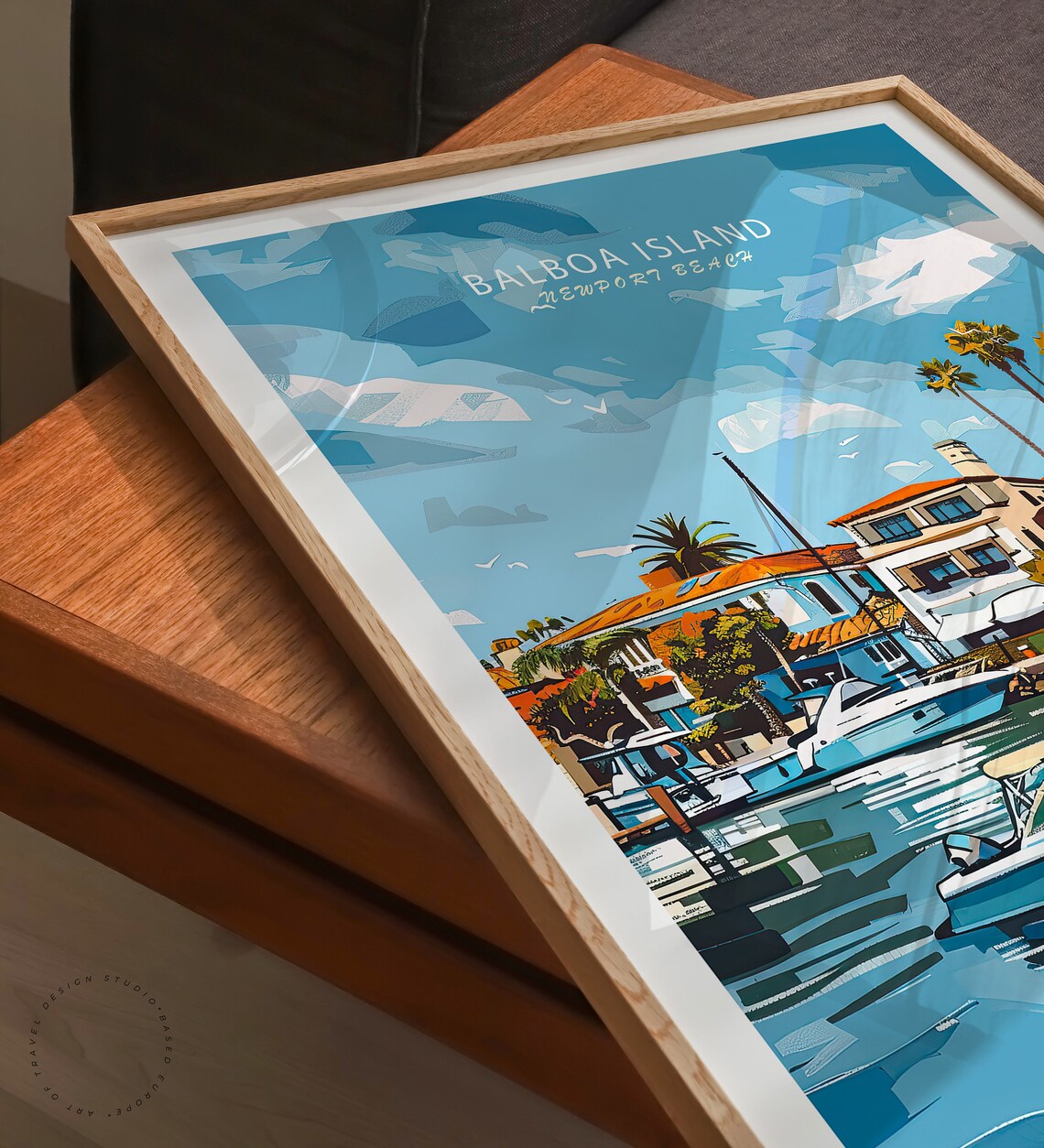 Balboa Island California Travel Poster Newport Beach Wall Art San Diego Coast Print Travel Home Decor Wedding Gifts - Image 3