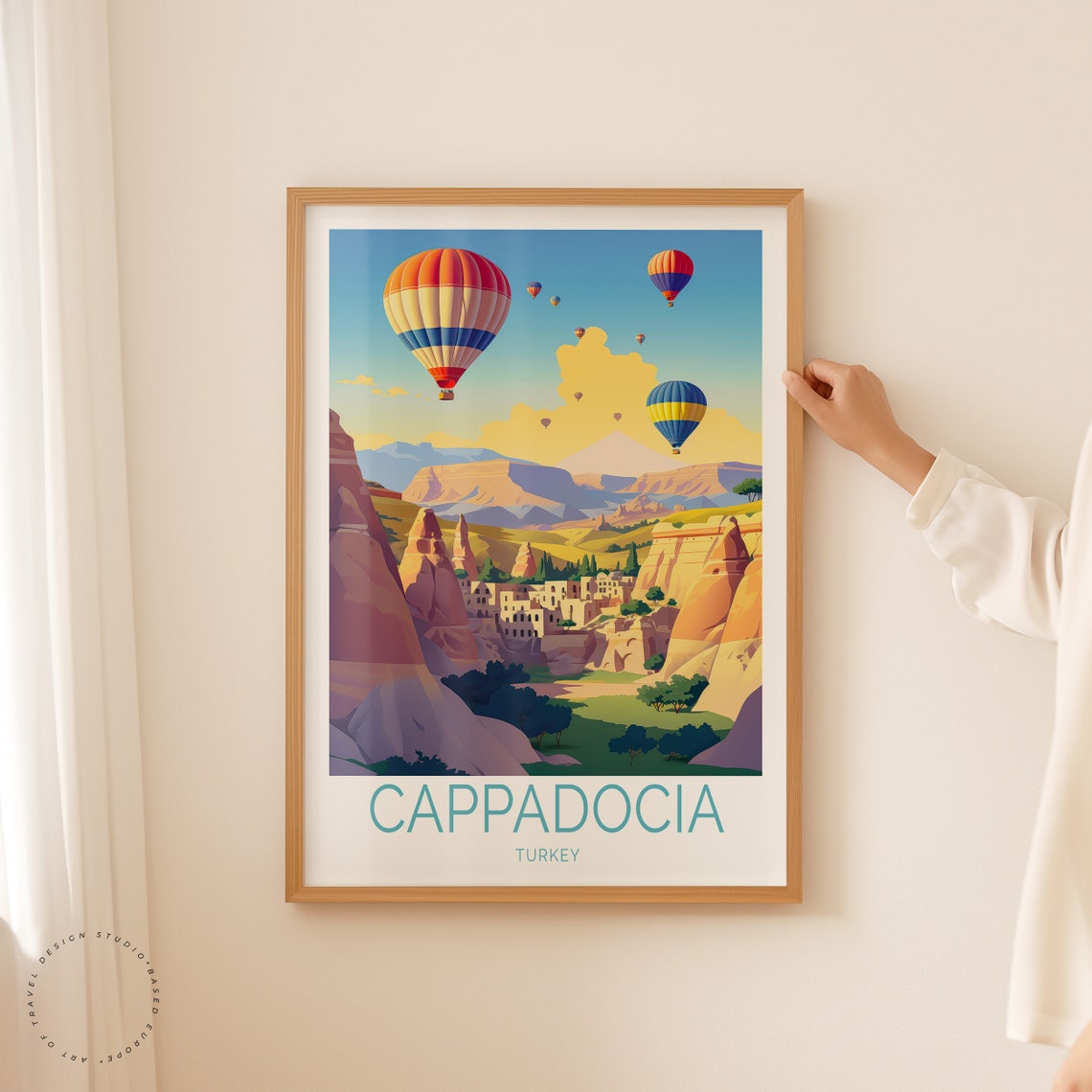 Cappadocia Turkey Hot Air Balloons Over Fairy Chimneys Poster - Image 2