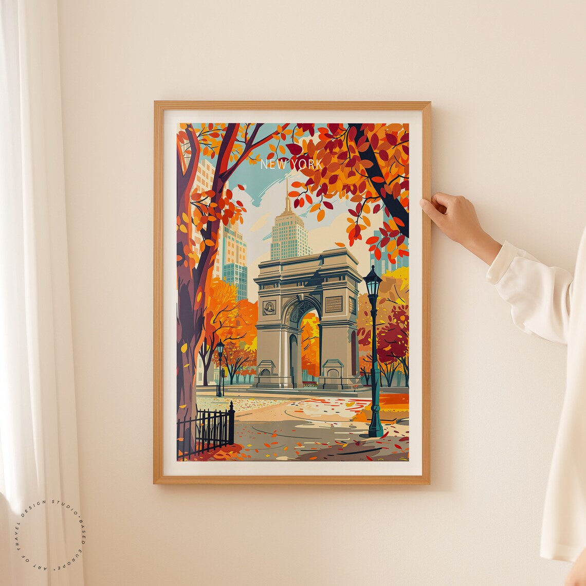 Usa New York City Travel Poster New York Autumn Print Usa Wall Art Travel Home Decor Personalised Present Honeymoon Gift - Image 2