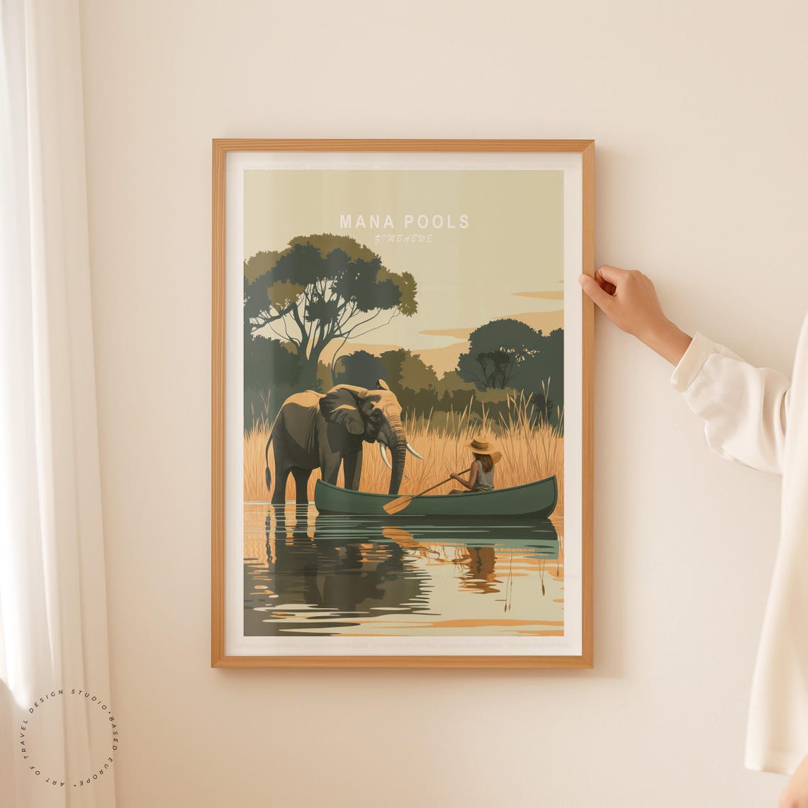 Mana Pools Zimbabwe Elephant Canoe River Safari Adventure Poster - Image 5