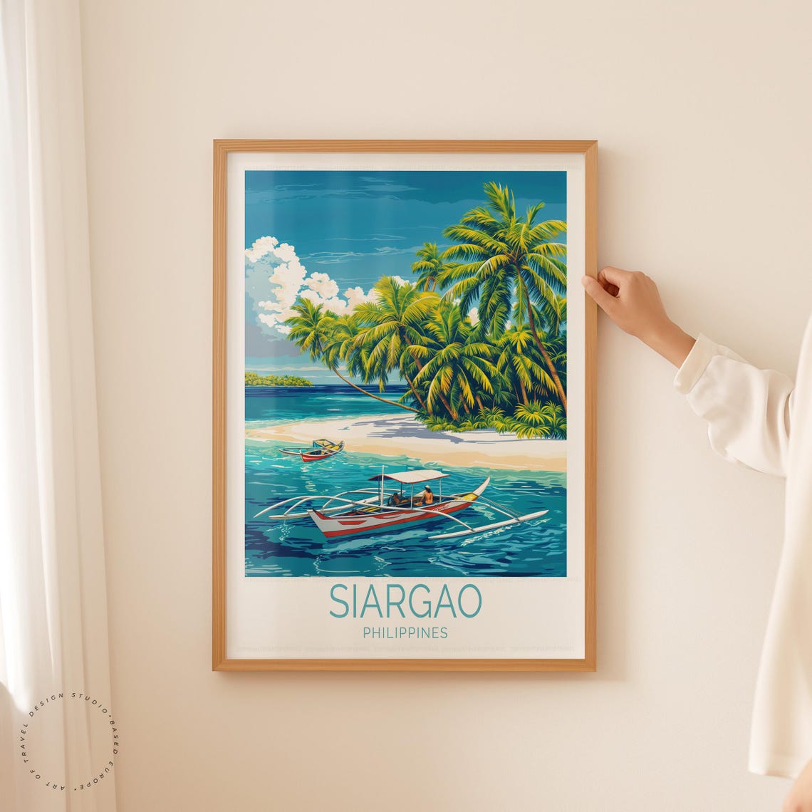 Siargao Philippines Palm Beach Outrigger Boat Turquoise Sea Poster - Image 5