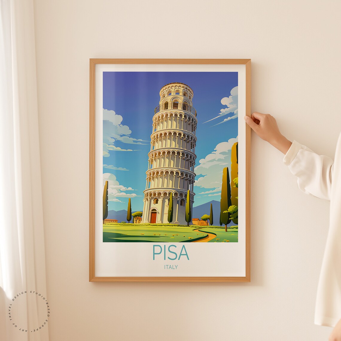 Pisa Italy Travel Poster, Tower Of Pisa Art Print - Image 2