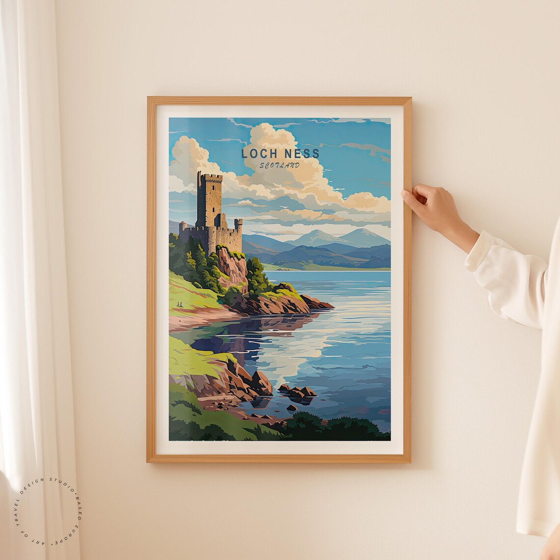 Loch Ness Scotland Castle Ruins Still Blue Loch Travel Poster - Image 2