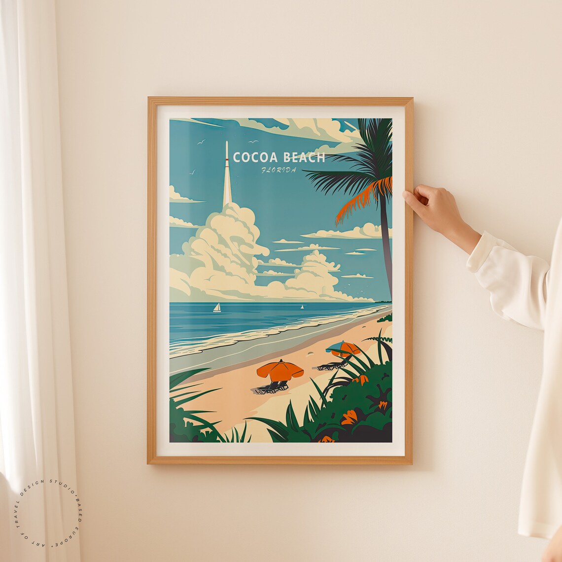 Cocoa Beach Travel Poster, Florida Wall Art Print - Image 2