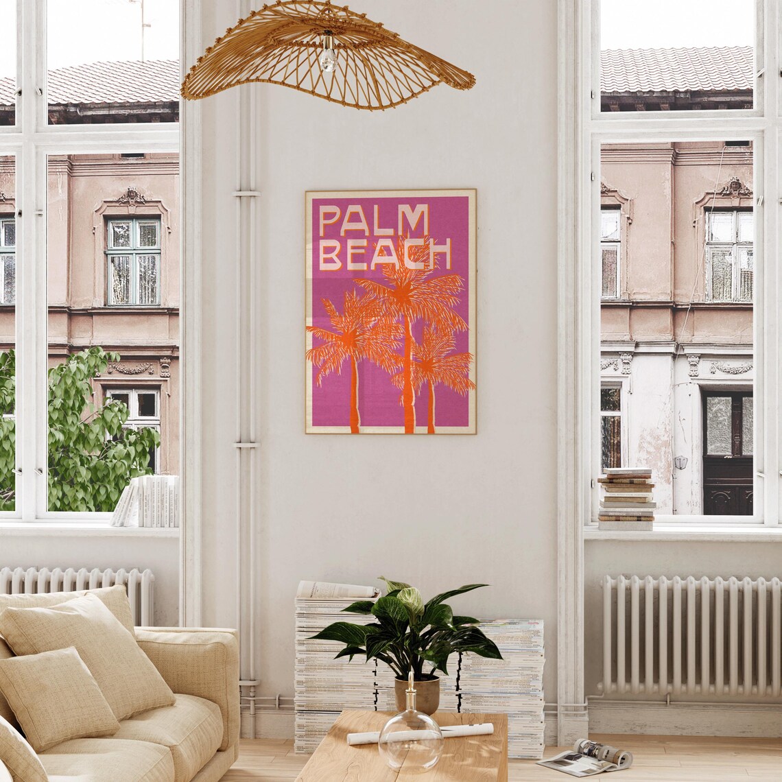 Trendy Beach Art Print, Vintage Retro Decor - Image 4