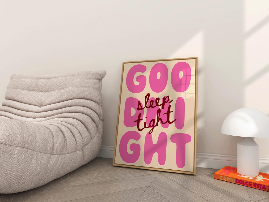 Goodnight Sleep Tight Typography Art Print - Image 3