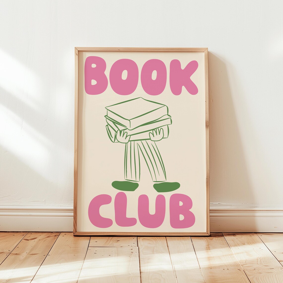 Book Wall Art Print, Funny Reading Illustration