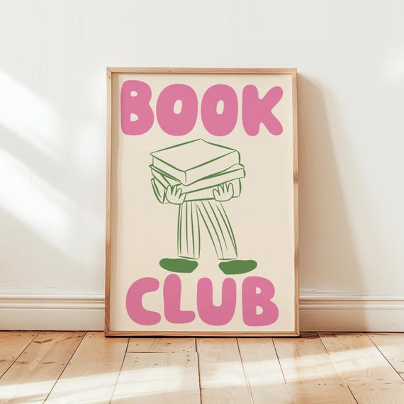 Book Wall Art Print, Funny Reading Illustration