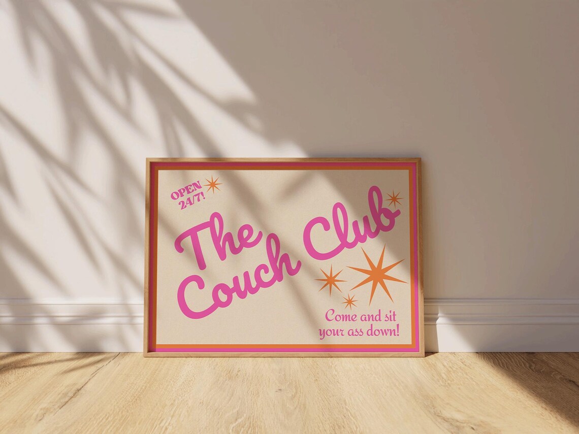 Couch Club Retro Bedroom Art Print, Y2K Humor - Image 2