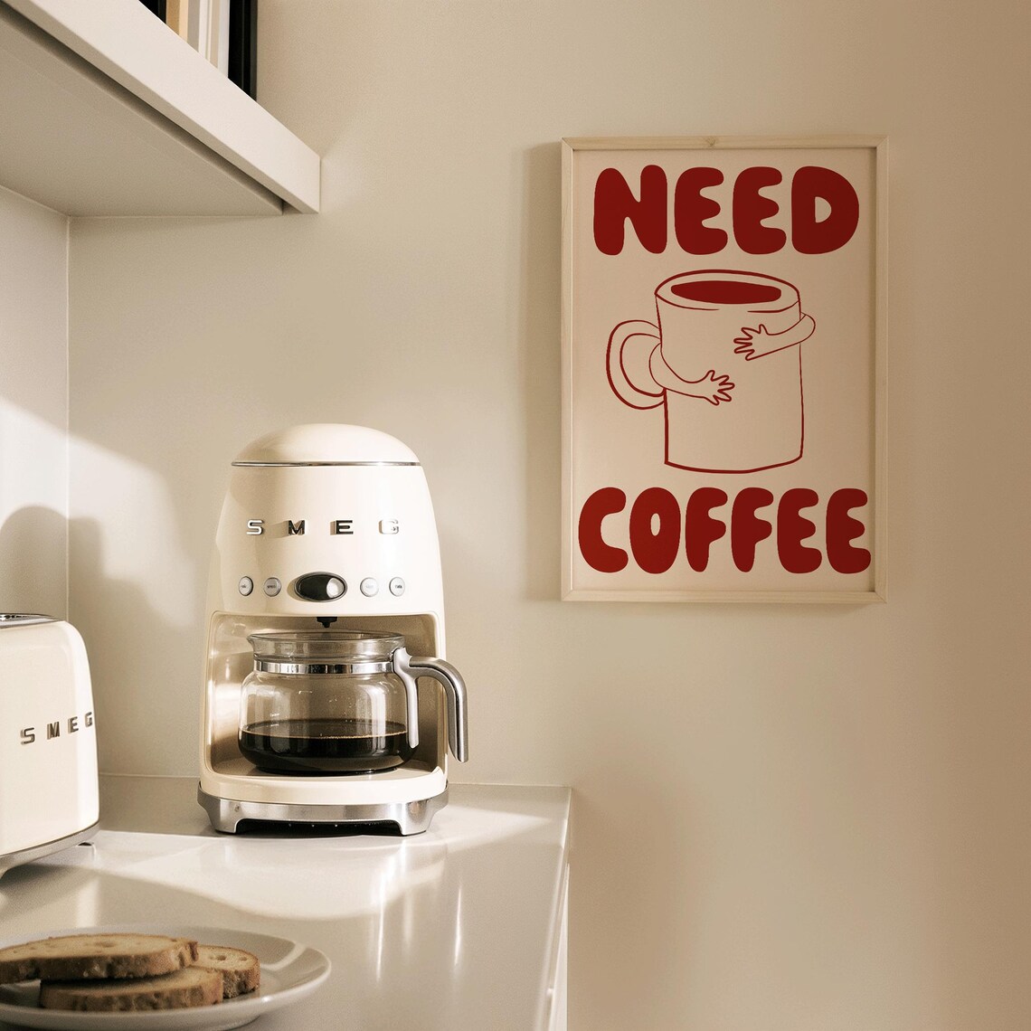 Need Coffee, Funny Hand-Drawn Doodle Art Print - Image 6