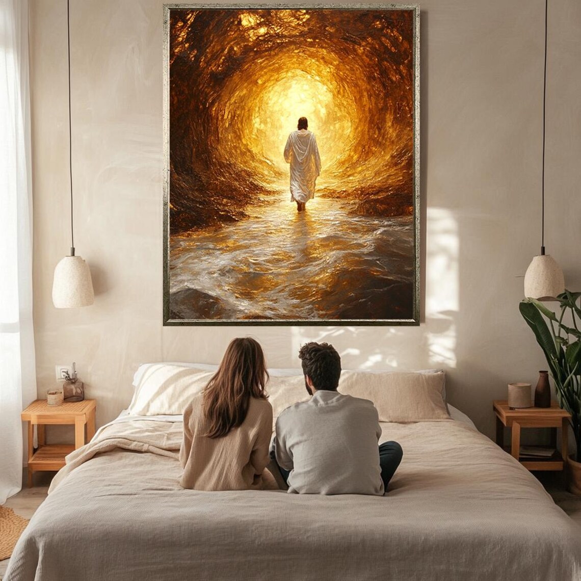 Jesus Walking Into Golden Tunnel Of Light Path Of Hope Faith Poster - Image 2