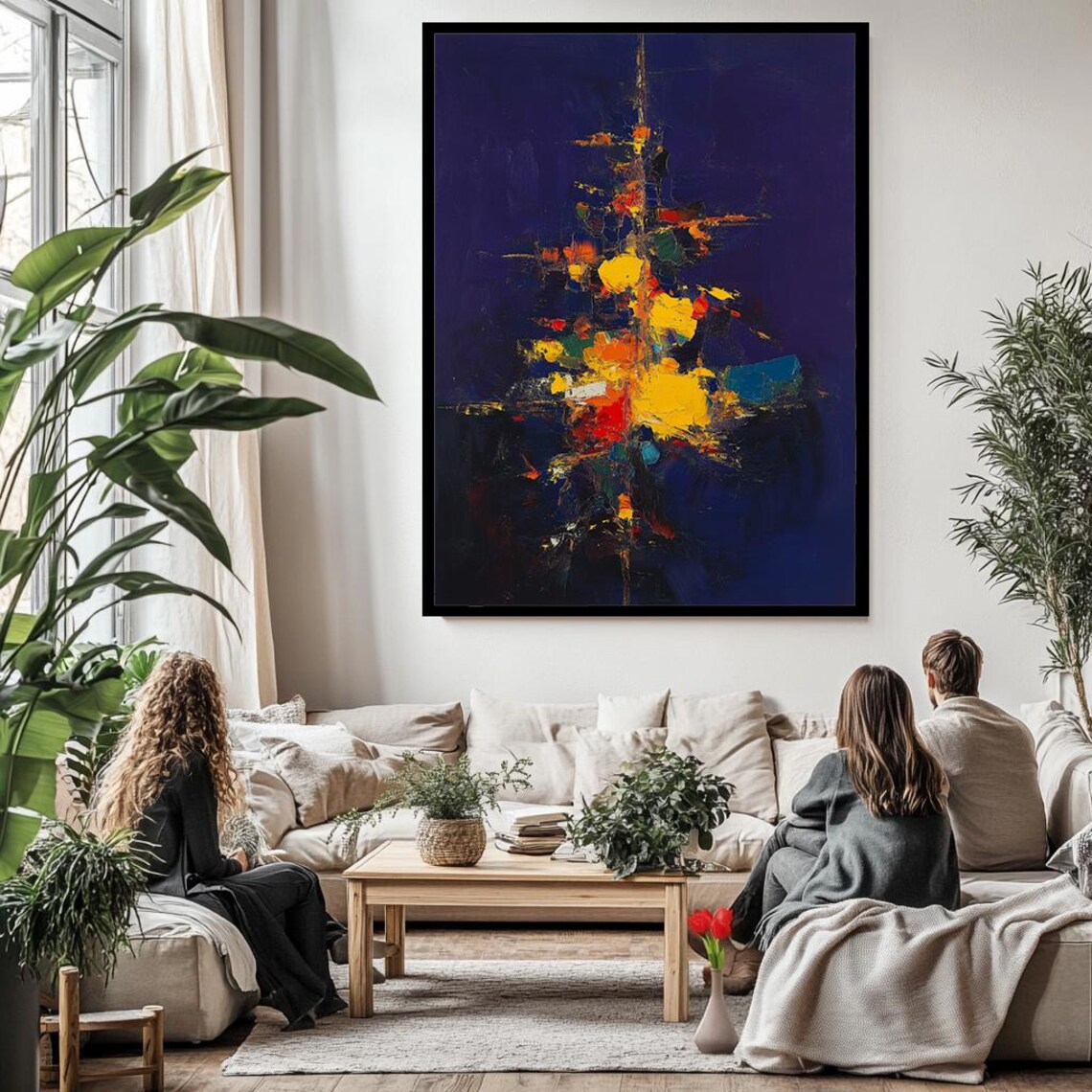 Bold Abstract Explosion Art Vibrant Color Burst Painting Modern Dynamic Wall Decor Textured Abstract Artwork For Home - Image 3