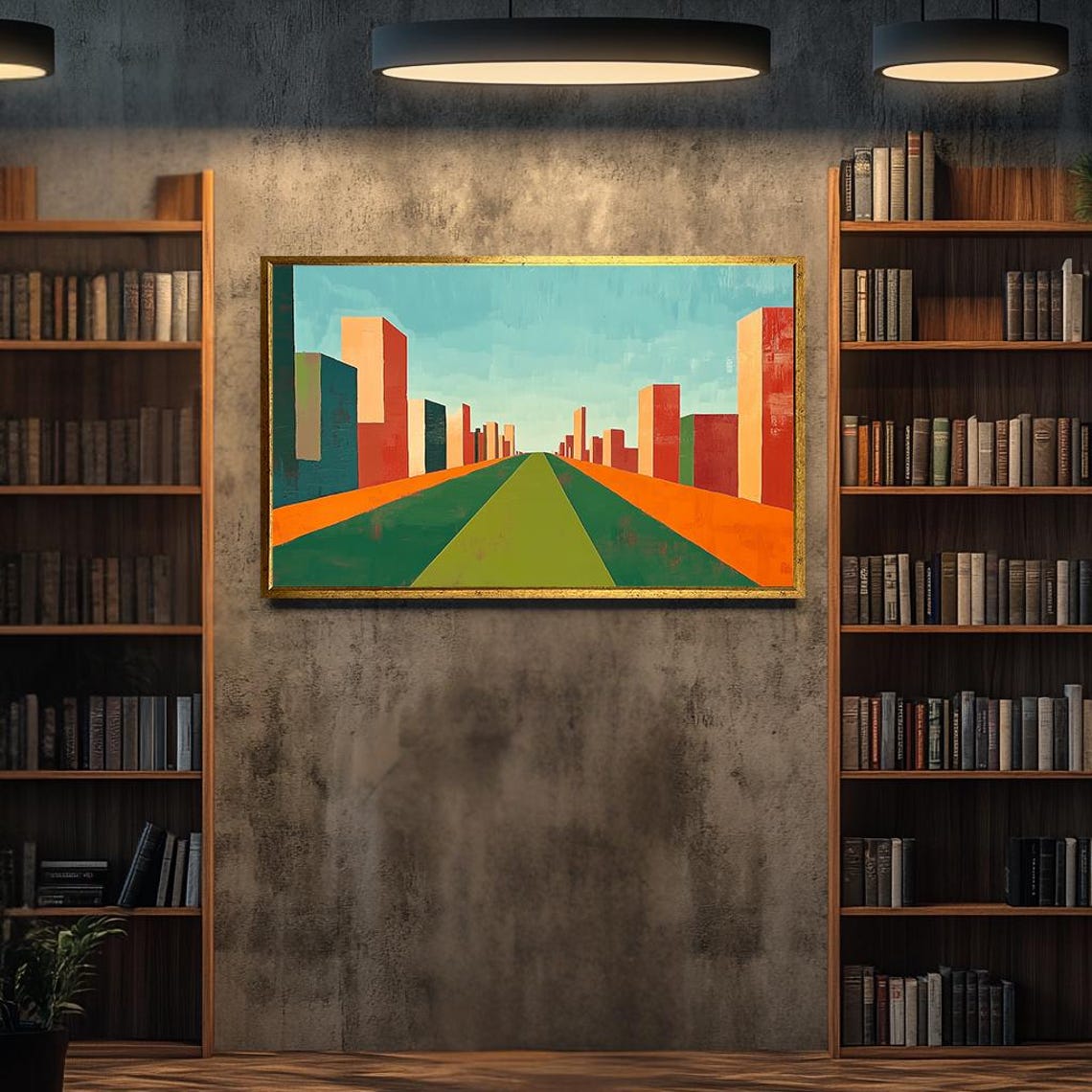 Geometric City Avenue Minimalist Urban Blocks Modern Abstract Poster - Image 2