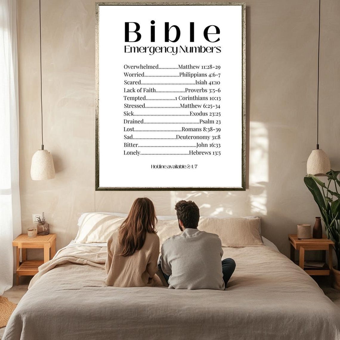 Inspirational Bible Emergency Numbers Wall Art For Christian Home Dcor Scripture Based Encouragement Wall - Image 3