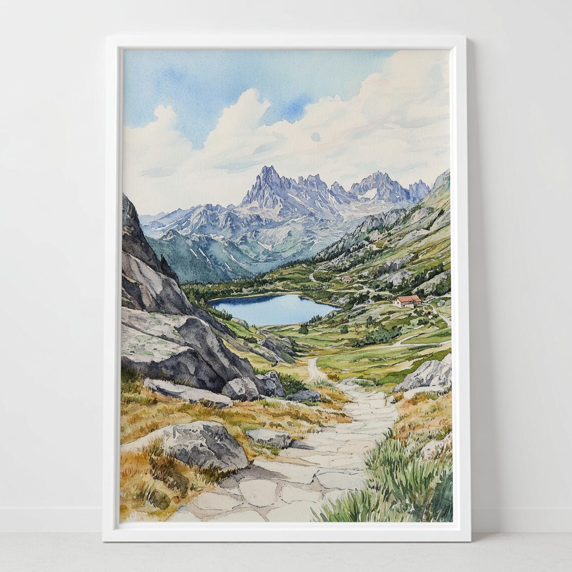Serra da Estrela Portugal Mountain Valley Watercolor Art Poster