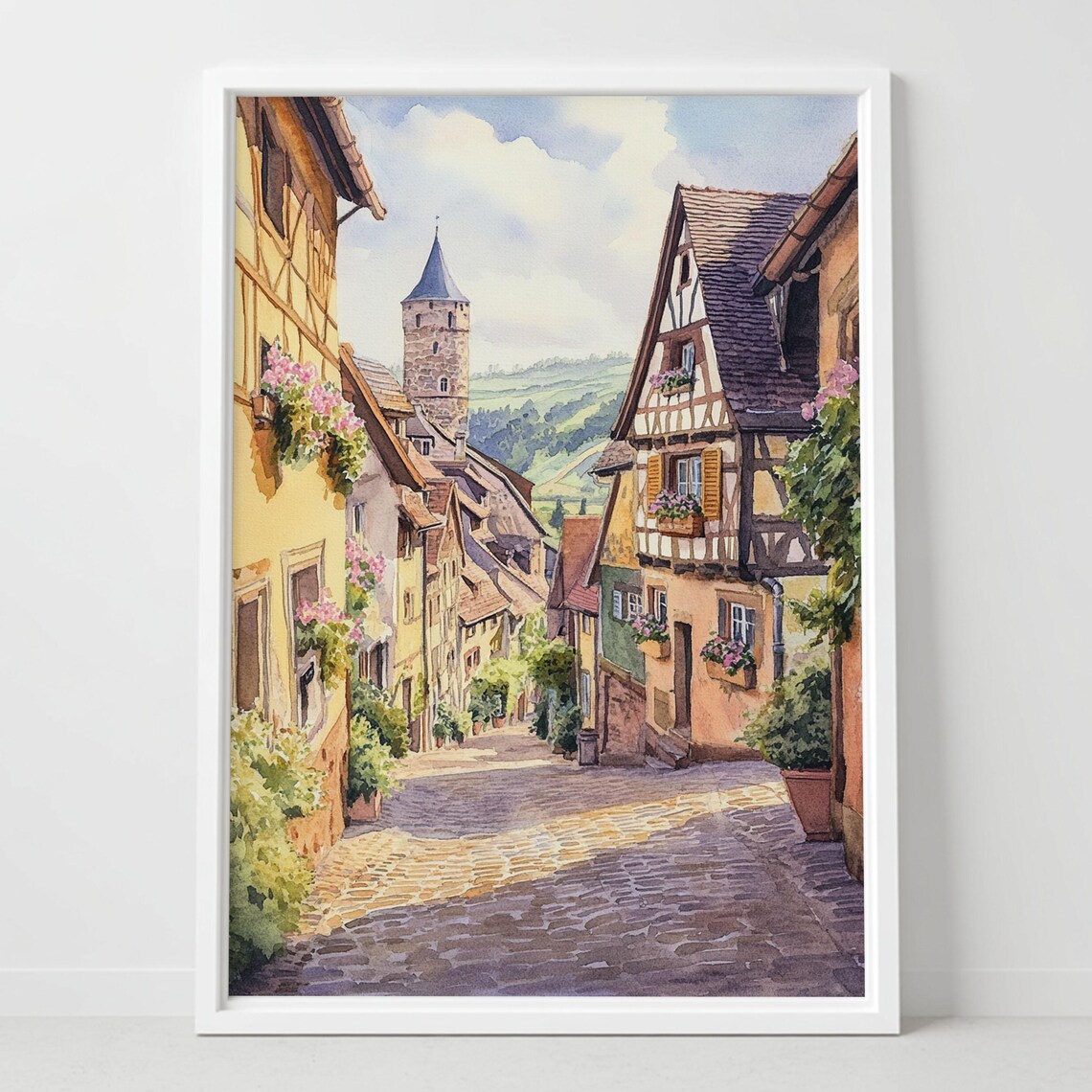 Riquewihr France Watercolor Travel Poster Print