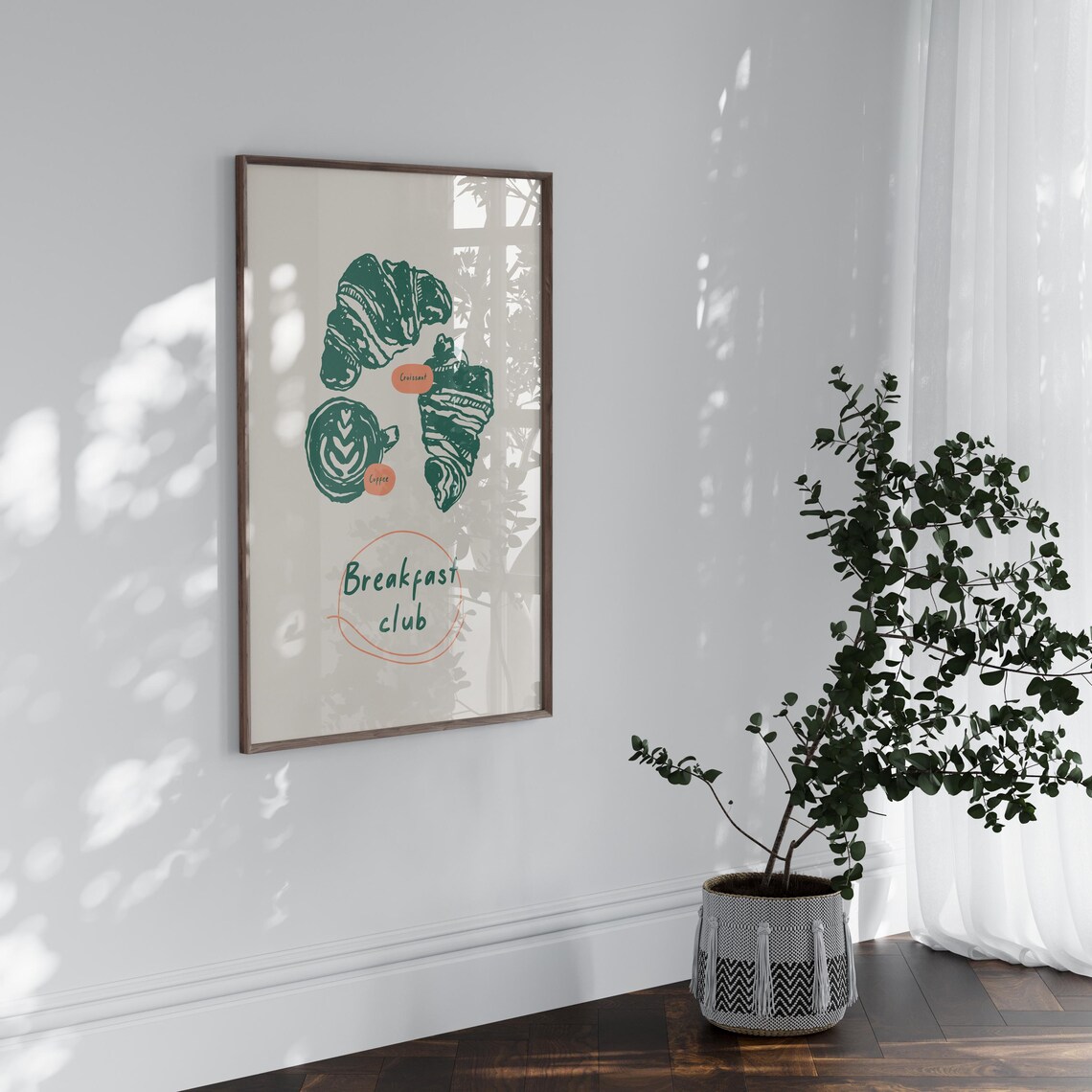 Breakfast Club Croissant, Kitchen Minimal Art Print - Image 2
