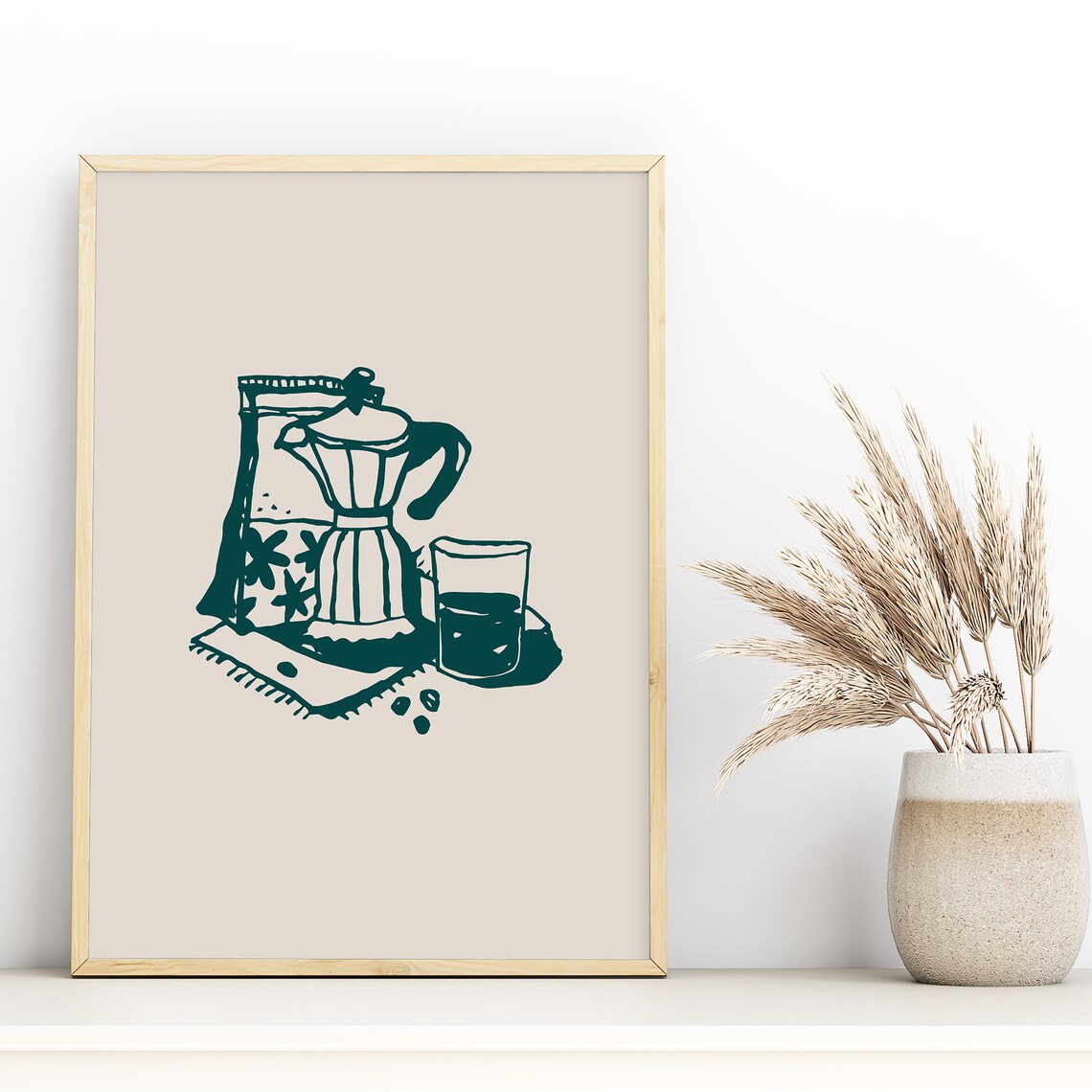 Vintage Coffee Pot And Cup Kitchen Wall Art - Image 3