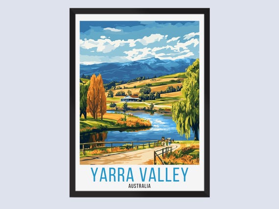 Yarra Valley Travel Poster Australia Print Wall Art Home Artwork Decor