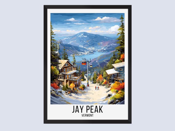 Jay Peak Vermont Travel Poster Print Wall Art Ski Resort Posters