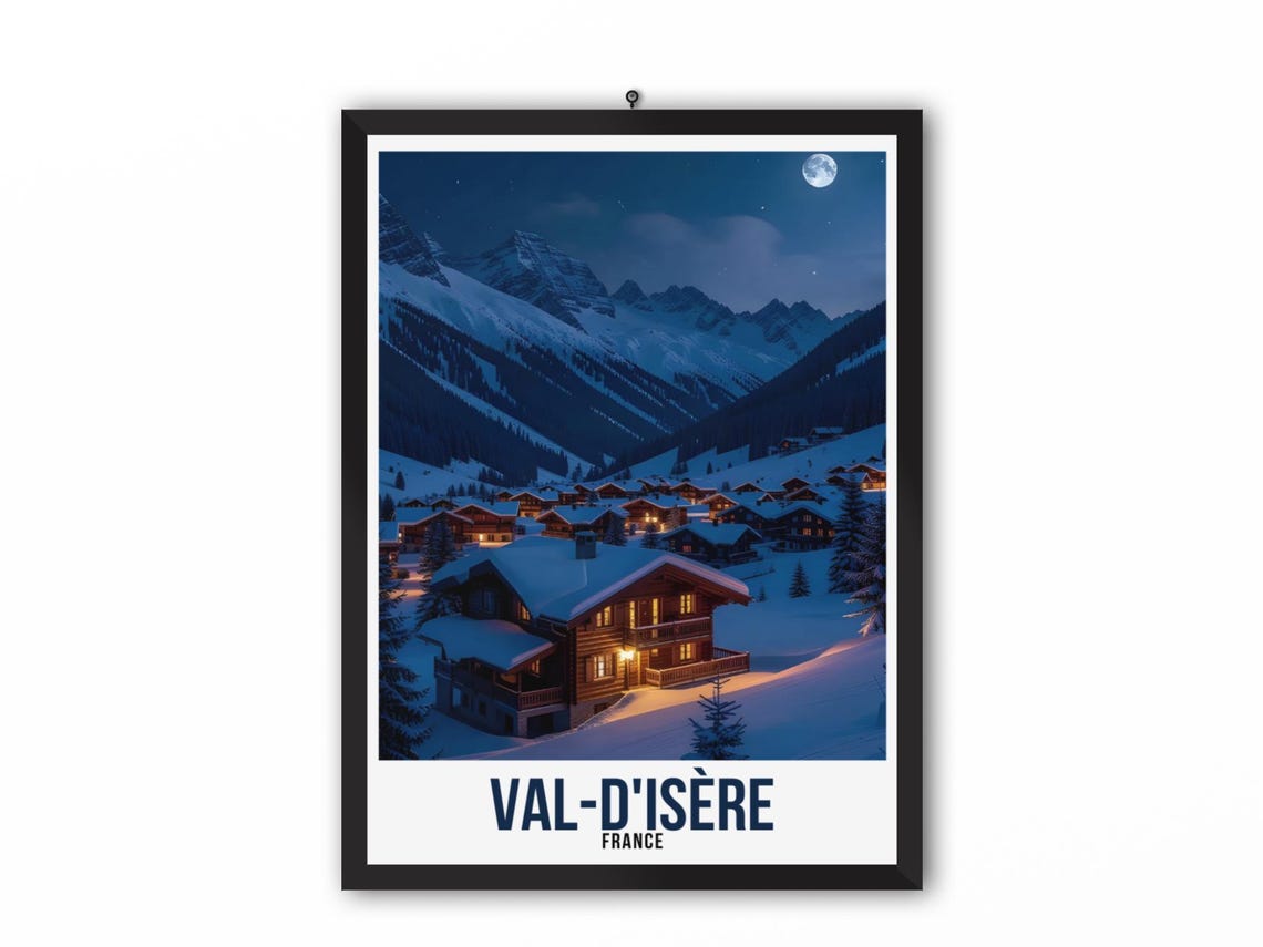 Val Disre France Travel Print Val Disre Poster Val Disre Wall Art Ski Resort Poster France Ski Resort Poster Val Disre Print - Image 4