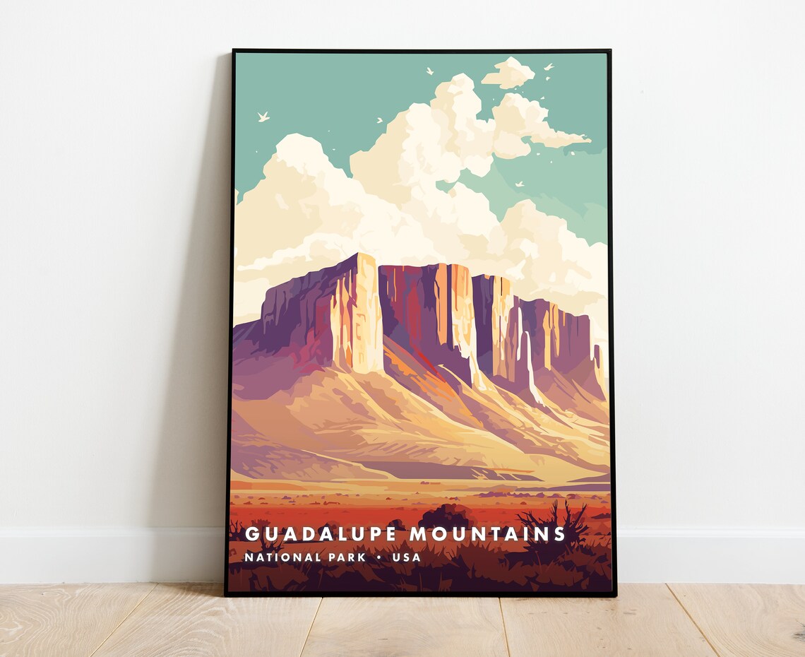 Guadalupe Mountains National Park USA Desert Mesa Landscape Poster