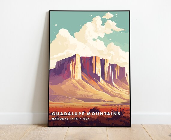 Guadalupe Mountains National Park USA Desert Mesa Landscape Poster