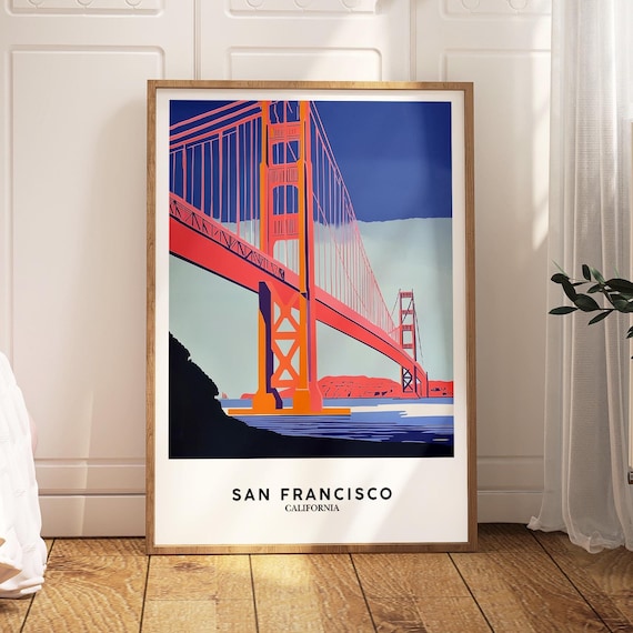San Francisco Golden Gate Bridge Minimalist Pop Art Tower Poster