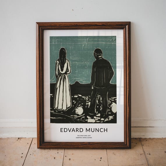 The Lonely Ones By Edvard Munch Famous Painter Prints Fine Art Decor Vintage Poster Wall Coastal