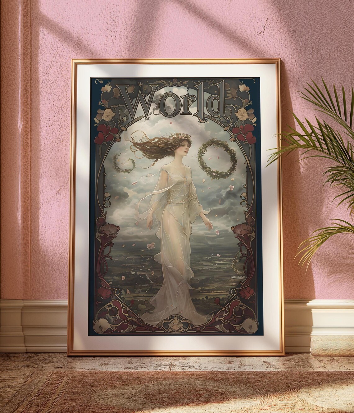 Tarot World Card, Dark Fantasy Theme Art Print