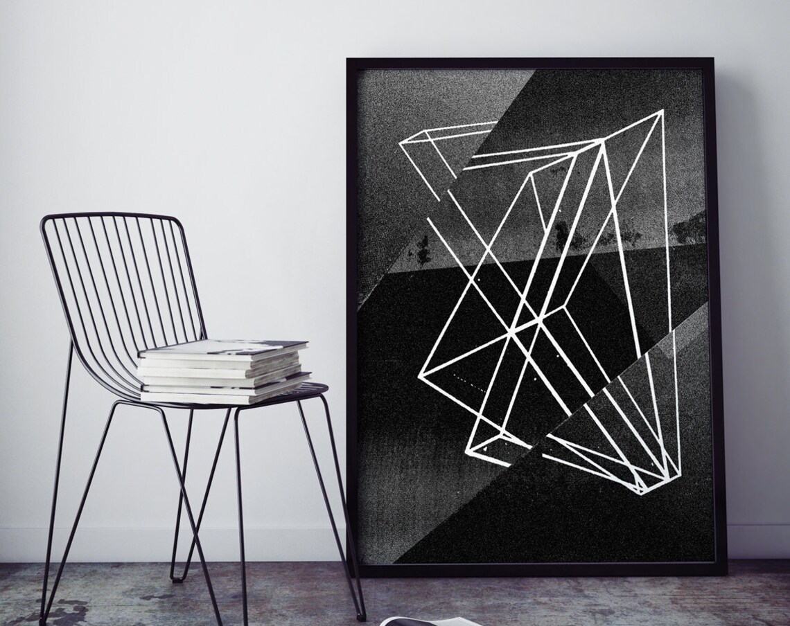 Abstract Angles, Minimal Geometric Art Print