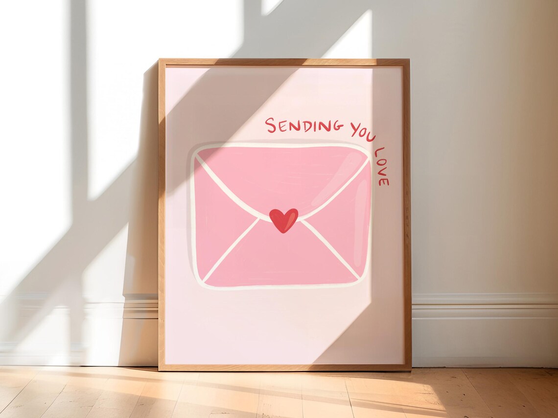 Sending You Love Letter Art Print, Maximalist Decor